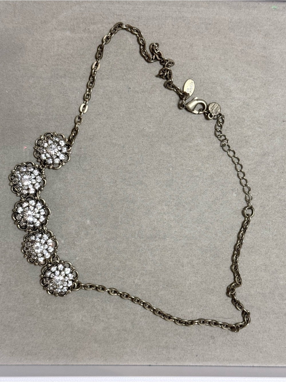 Lia Sophia ‘Nora’ antique gold and crystal necklace